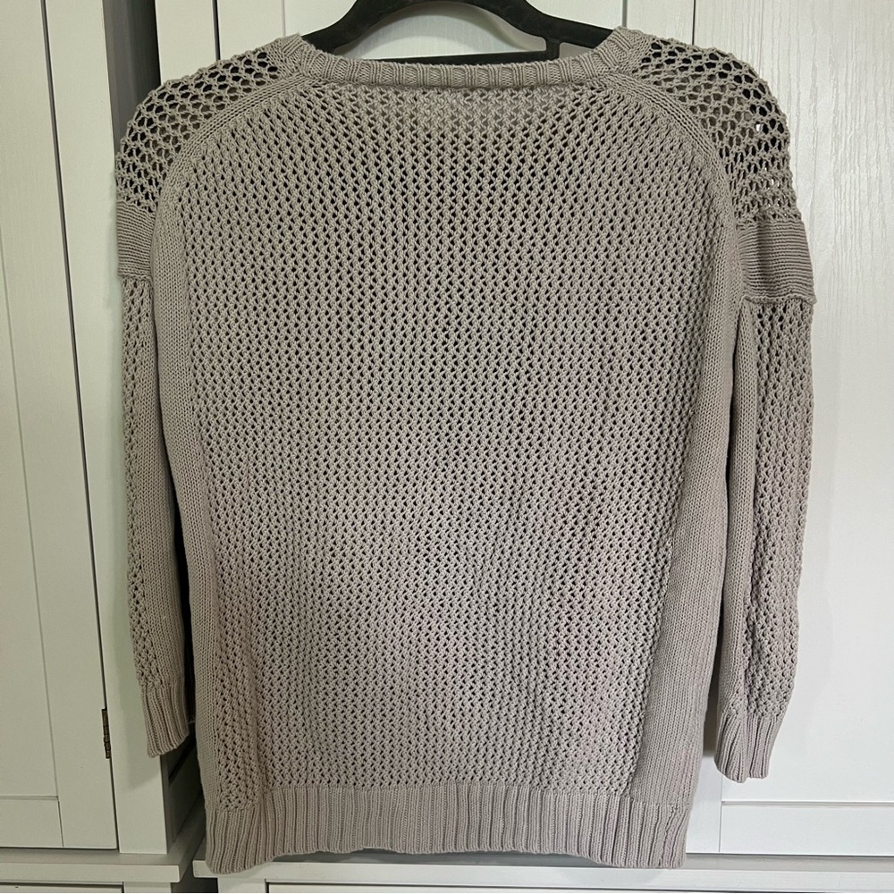 J. Crew Open Knit Sweater Womens XS Neutral Minimalist Coastal Grandma - Picture 3 of 4